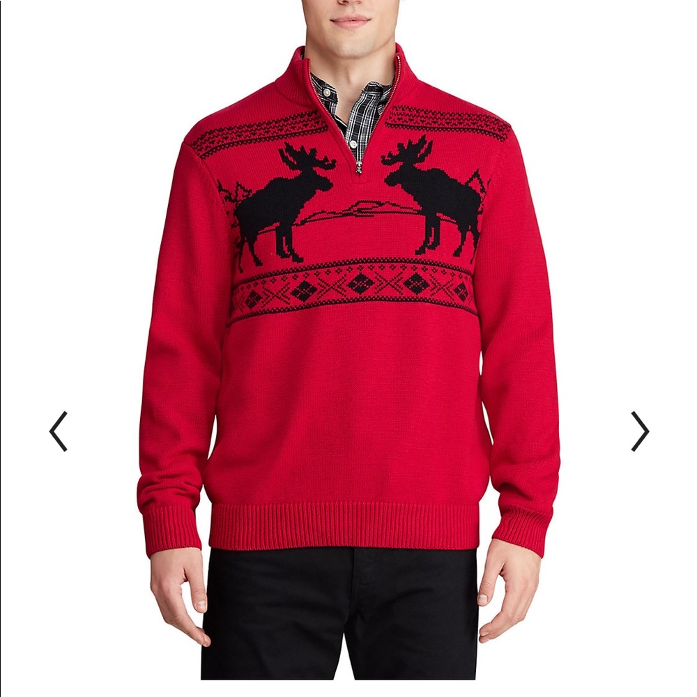 Chaps, 1/4 zipper neck pullover sweater, nwt